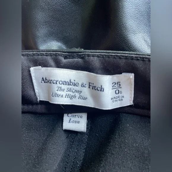 Abercrombie Fitch Faux Leather Women Skinny Pants Size 25 - Picture 7 of 10